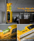 Badass Accuracy Magnetic Digital Level And Protractor Angle Finder With Absolute Relative Measurements For Tough Job Sites and Weekend Warriors delivering clear readings on metal pipes.