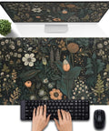 Floral Desk Mat With Wildflower Vibe For Gaming And Work, Large 31.5 By 15.75 Inch Desk Pad showing a floral design on desk