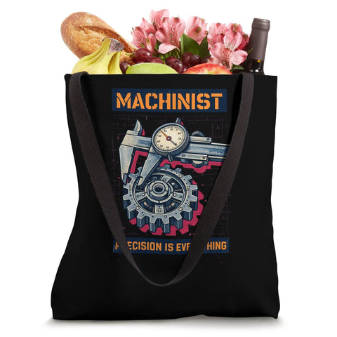 Caliper Gear Tote Bag For Machinists And Tool Junkies 16 By 16 Inch Lightweight Polyester Canvas Tote With Reinforced Bottom
