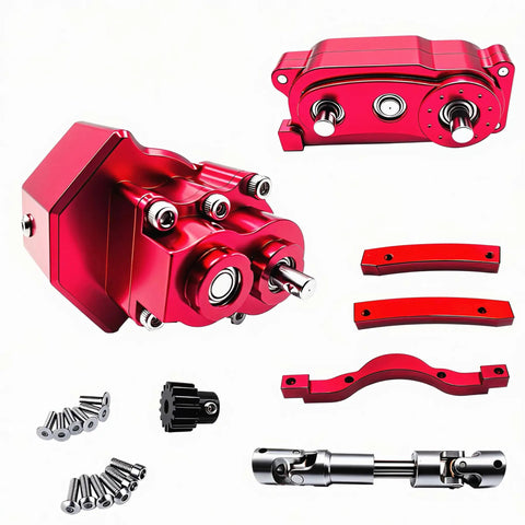 Beefed-Up Prefixal Gearbox Front Motor Transfer Case Upgrade With Steel Drive Shaft For 1/10 RC Crawler Axial SCX10 And SCX10 II