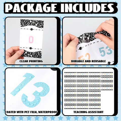 31 Piece Laminated Number Lines Set From -20 To 120, Bulletin Board Border For Wall Decor details and features shown.