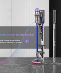 Dyson Vacuum Stand With Foldable Storage Hooks Heavy Duty Carbon Steel Base No Drill Wall Mount Display