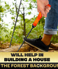 "Go To Pocket Rope Saw For Trees, 25.5 Inch Folding Chain Saw With 11 Teeth, Stainless Steel Hand Cable Saw For Camping" being used in the forest.