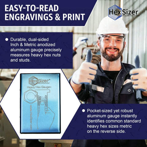 Pro Grade Heavy Hex Gauge And Thread Checker Set For Quick Inch And Metric Fastener Measurements Easy On Rigs Bolts Nuts And Studs Every Real Deal Mechanic Knows This Is A Dang Good Investment In Precision