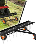 48 Inch Tow Behind Dethatcher With 20 Spring Steel Tines And Two Independent Rows Of Flexing Tines For Fast Yard Grooming