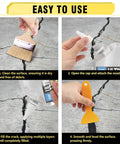 Step-by-step application of 3.3 Lb Self Leveling Asphalt Crack Filler For Driveways And Roads for crack repair.