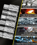 14 Piece Annular Cutter Set Featuring M2AL High Speed Steel Weldon Shank Magnetic Drill Bits Heavy Duty Hole Boring Kit close-up of drill bit design.
