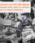 Mechanic using Heavy Duty 48 Piece Impact Socket Set With 6 Point Deep And Shallow Sockets SAE on automotive engine.