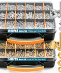 Nuts And Bolts Assortment Kit Go-To With 3334 Pieces Across SAE And Metric Phillips Head And Hex Bolts Grade Eight Point Eight