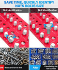 Upgrade Thread Checker Kit With 80 Nut And Bolt Sizes Including 60 Standard Thread 26 Metric And 20 Drill Bit Gauges Aluminum Plate