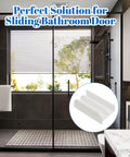 Sliding Shower Door Bottom Guide Rail With Screws For 7/16 Inch Glass, Durable Plastic Track Kit That Fits Standard Shower Doors, Precise Fit No Hassle Install Smooth Sliding white shower guide rail in bathroom