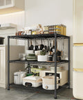 Beefy 3 Tier Adjustable Heavy Duty Metal Shelving Unit With Wire Storage Rack For Garage Pantry Or Workshop Sturdy Steel Shelves That Max Out Your Space Easy Assembly Flexible Tier Heights, black steel kitchen shelving with cookware and pantry storage