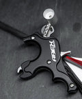 Surge 3 Finger Archery Release Aid With Grooved Finger Beds For Secure Grip, Thin Head And Jaw Cut Torque On The D Loop, CNC Machined Aluminum Case With Stainless Steel Mechanics, Multi Position Thumb Barrel And Travel Sensitivity Tweaks on arrow shaft