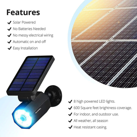 Deluxe Solar Spotlight With Motion Sensor Outdoor LED Light For Garden And Landscape Waterproof Weather Resistant All Night