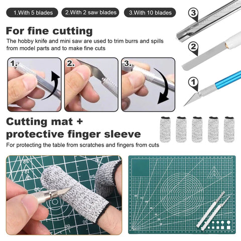 Tools from 101-Piece Gundam Model Tools Kit For Building And Repairing Gundam Models Precision Nippers Tweezers Files Scribes And More