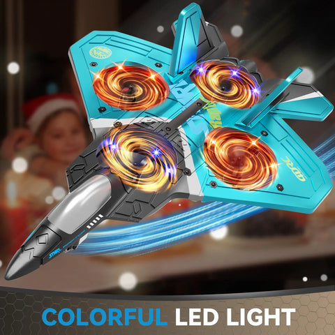 Foam Remote Control Airplanes For Kids And Adults, 360 Degree Flip Fighter Jet With Light, gravity sensing stunt RC plane