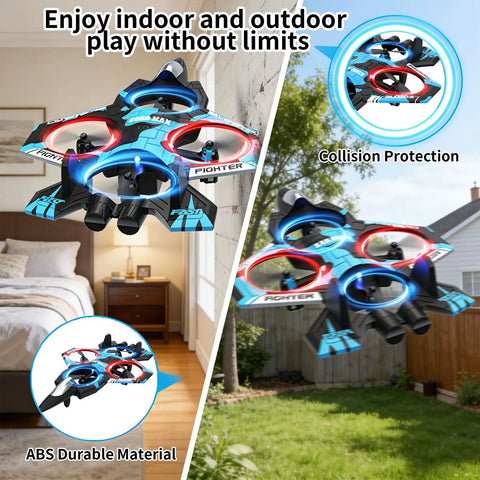 Mini RC Airplane For Kids With Hand Launch Auto Hover And 3D Flips Easy Joystick Control Three Speed Modes Propeller Guards