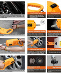 Compact 12V Electric Impact Wrench With Cigarette Lighter Plug High Torque Portable Tire Removal Tool For Car Truck Sedan Emergency Flat Tire Change No Battery Needed Easy Auto Repair detailed features layout.