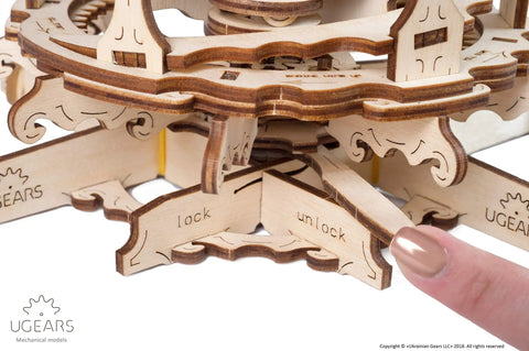 Eco Friendly 585-Piece 3D Windmill Puzzle Kit With Moving Parts, Wooden Model Build Set For Adults And Kids, close-up gear detail