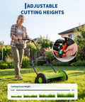 14 Inch Push Reel Lawn Mower With 5 Blade Reel For A Clean Scissor Like Cut Adjustable Cutting Height And Compact Walk Behind Mower Perfect For Small Yards And Easy Quiet Yard Work Great For Small Yards Easy To Push With No Gas And Quiet Operation, adjustable height