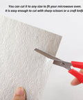 Cutting Four Pack Microwave Waveguide Covers For DIY Microwave Repair 5.1 By 5.1 Inch Mica Plates Replacement Kit with scissors