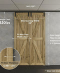 Ceiling Mount Box Rail Barn Door Hardware Kit For Double Doors, Heavy Duty Sliding Track In Aluminum Alloy, installed view.