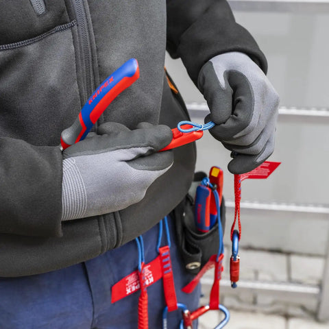 High Leverage 8 Inch Combination Pliers Multi Component Pro Grade Tool for Tradesmen used by technician gripping cable