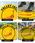4 views of 5 Pack Pallet Jack Parking Signs Self Adhesive Vinyl Floor Signs 24 By 24 Inches Anti Slip Waterproof Safety Signage