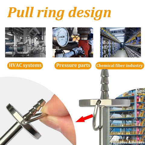 2 Pack Static Pressure Probes for HVAC Systems and Pitot Tubes, Compatible with Fieldpiece JL3KM2 SDMN5 SDMN6 ADMN2, pull-ring metal probe