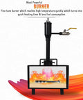 Single Burner Propane Forge For Knife Making And Blacksmithing Rectangular Shape Portable showing burner and flames inside