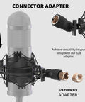 Microphone Shock Mount For 48 To 51mm Condenser Mics, Noise Isolation And Anti Vibration with adapter for versatile use.