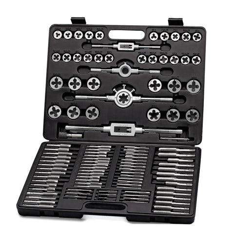 110 Piece Hardened Alloy Steel Metric Tap And Die Set With Storage Case For Pro Grade Precision Threading And Rethreading Of External And Internal Threads In Metalworking Projects
