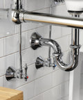 All In One Traditional Bathroom Sink Trim Kit With P Trap Polished Chrome Finish Solid Brass Construction visible in installed position
