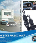 Adjustable Marine Boat Trailer Transom Tie Down Straps with Quick Release Buckle for secure transport, RV and jet ski on road
