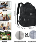 Insulated Cooler Backpack With Leakproof Dual Deck Design For Men And Women RFID Lunch Backpack next to activity images