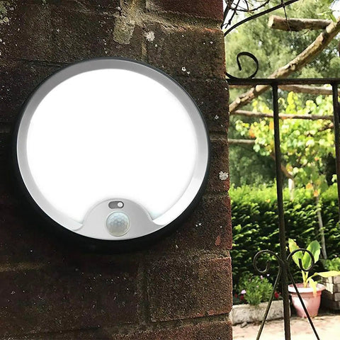 Battery Operated Motion Sensor Ceiling Light Wireless LED 7.4 Inch With All Day And Night Modes 300LM White Light outdoors