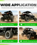 Red Rear Radius Arms For Polaris RZR XP 1000 And XP 4 1000 Beefy Heavy Duty Steel With Adjustable Heim Joints, High Clearance, Boxed Design For Maximum Tire Grip, Precise Suspension Geometry And Smoother Off Road Handling on RZR suspension