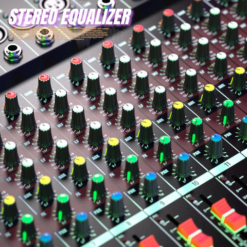 Close-up of 16 Channel Bluetooth Mixer With USB MP3 Player And Phantom Power Built In Reverb Stereo EQ For Easy PC Recording