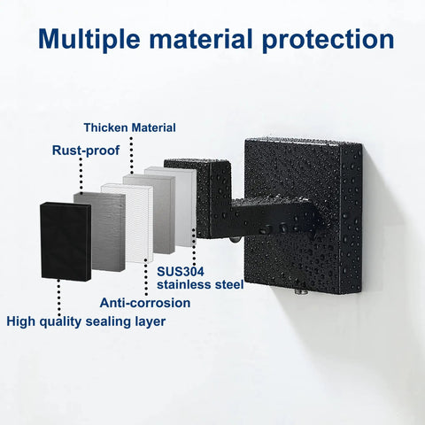 Matte Black Towel Hooks For Bathroom And Kitchen Tough As Nails Heavy Duty Stainless Steel SUS304 with layers illustration