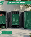Heavy Duty Tall Outdoor Storage Cabinet 28 Cu Ft Garage Organizer With 4 Adjustable Shelves Lockable Double Doors Weatherproof