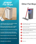 Two Tank Wash And Dry Mop And Bucket Set With Long Handle Flat Mop Perfect For Floor And Wall Cleaning Great For Hardwood Commercial And Household Use Includes Four Microfiber Pads next to a traditional mop and bucket for comparison.