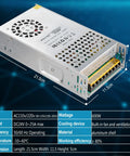 Universal 24V 25A 600W DC Switching Power Supply For 3D Printers, CCTV Security And Projects, Plug And Play SMPS With 110V Input