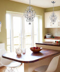 Crystal Mini Chandelier Lighting 1 Light Chrome Iron Ceiling Fixture For Small Spaces Dope Sparkle With Modern Shine