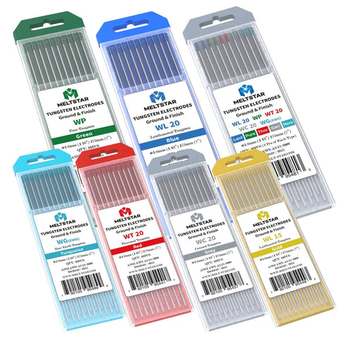 Lanthanated TIG Welding Tungsten Electrodes 1.5 Percent WL15 Gold 3 Thirty Second Inch By 7 Inch Ten Pack with various tungsten types