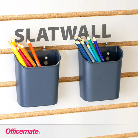 Cup Organizer Set Three Pack For Pegboard And Slatwall, Wall Mount Organizer For Office, Classroom, Workbench with pencils