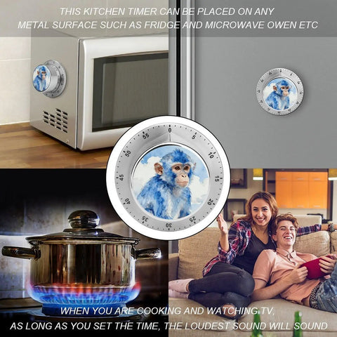 Durable Stainless Steel Multi Function Kitchen Timer With Rotating Dial And Countdown Indicator placed on appliances