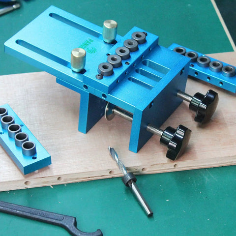 High Precision Dowel Jig Set With Cam Guide For Woodworking And DIY Projects Self Centering Drill Guide, aluminum build