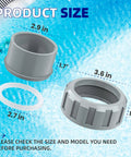 PalpitateC 006723F connector heater flange set, 2-pack: gray PVC 2-inch nut and threaded flange with white gasket.