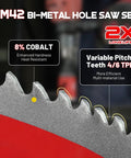 EZARC 30pcs Bi-Metal Hole Saw Kit with 8% Cobalt Cuts Multi-Materials Like A Pro From 3 4 Inch To 4 1 2 Inch Heavy Duty Drilling Tools For Wood Steel And Metal, M42 tooth detail
