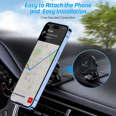 Magnetic Car Mount 2 Pack Universal Stick On Dashboard Phone Holder With Strong Magnets And Swift Snap Technology